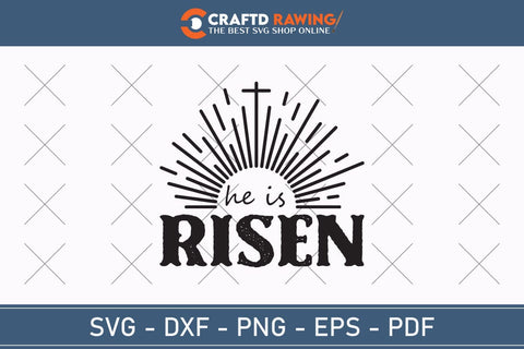 He Is Risen SVG, PNG, Christian Easter Svg Files, Door Hanger Svg, Door Sign Svg, Round Sign Svg, He Is Risen Png, Easter Sign Svg Svg Png Cutting File SVG Debashish Barman 