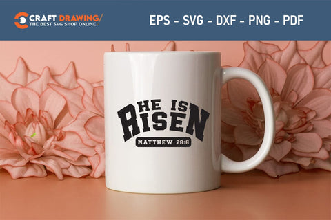 He Is Risen SVG, PNG, Christian Easter Svg Files, Door Hanger Svg, Door Sign Svg, Round Sign Svg, He Is Risen Png, Easter Sign Svg Svg Png Cutting File SVG Debashish Barman 