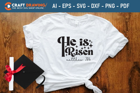 He Is Risen SVG, PNG, Christian Easter Svg Files, Door Hanger Svg, Door Sign Svg, Round Sign Svg, He Is Risen Png, Easter Sign Svg Svg Png Cutting File SVG Debashish Barman 