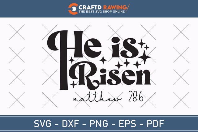 He Is Risen SVG, PNG, Christian Easter Svg Files, Door Hanger Svg, Door Sign Svg, Round Sign Svg, He Is Risen Png, Easter Sign Svg Svg Png Cutting File SVG Debashish Barman 