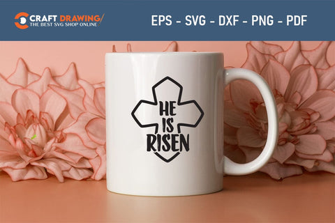 He Is Risen SVG, PNG, Christian Easter Svg Files, Door Hanger Svg, Door Sign Svg, Round Sign Svg, He Is Risen Png, Easter Sign Svg Svg Png Cutting File SVG Debashish Barman 