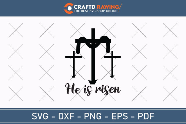 He Is Risen SVG, PNG, Christian Easter Svg Files, Door Hanger Svg, Door Sign Svg, Round Sign Svg, He Is Risen Png, Easter Sign Svg Svg Png Cutting File SVG Debashish Barman 