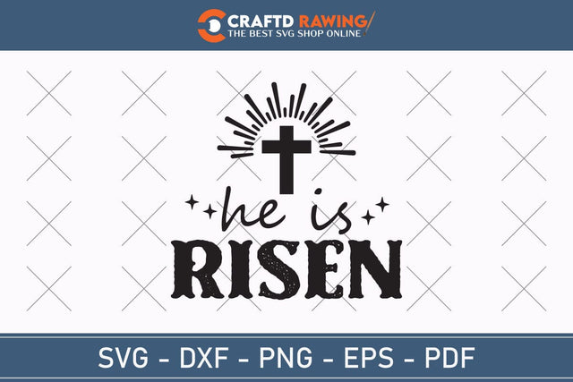 He Is Risen SVG, PNG, Christian Easter Svg Files, Door Hanger Svg, Door Sign Svg, Round Sign Svg, He Is Risen Png, Easter Sign Svg Svg Png Cutting File SVG Debashish Barman 