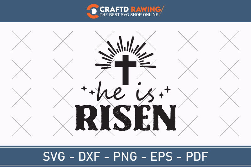 He Is Risen SVG, PNG, Christian Easter Svg Files, Door Hanger Svg, Door Sign Svg, Round Sign Svg, He Is Risen Png, Easter Sign Svg Svg Png Cutting File SVG Debashish Barman 