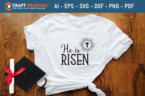He Is Risen SVG, PNG, Christian Easter Svg Files, Door Hanger Svg, Door Sign Svg, Round Sign Svg, He Is Risen Png, Easter Sign Svg Svg Png Cutting File SVG Debashish Barman 