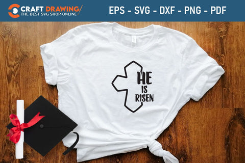 He Is Risen SVG, PNG, Christian Easter Svg Files, Door Hanger Svg, Door Sign Svg, Round Sign Svg, He Is Risen Png, Easter Sign Svg Svg Png Cutting File SVG Debashish Barman 