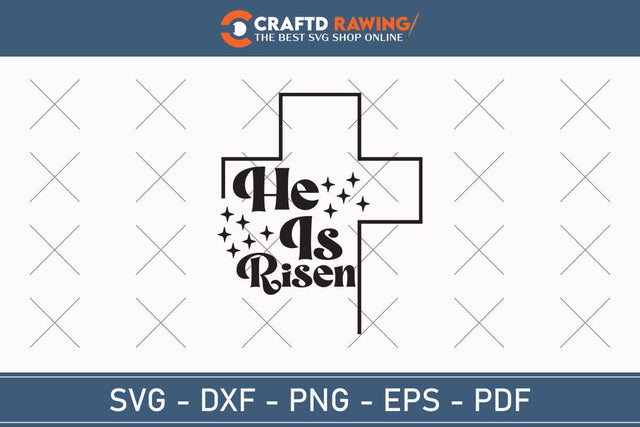 He Is Risen SVG, PNG, Christian Easter Svg Files, Door Hanger Svg, Door Sign Svg, Round Sign Svg, He Is Risen Png, Easter Sign Svg Svg Png Cutting File SVG Debashish Barman 