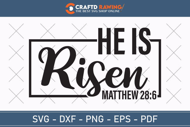 He Is Risen SVG, PNG, Christian Easter Svg Files, Door Hanger Svg, Door Sign Svg, Round Sign Svg, He Is Risen Png, Easter Sign Svg Svg Png Cutting File SVG Debashish Barman 
