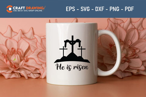 He Is Risen SVG, PNG, Christian Easter Svg Files, Door Hanger Svg, Door Sign Svg, Round Sign Svg, He Is Risen Png, Easter Sign Svg Svg Png Cutting File SVG Debashish Barman 