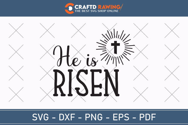 He Is Risen SVG, PNG, Christian Easter Svg Files, Door Hanger Svg, Door Sign Svg, Round Sign Svg, He Is Risen Png, Easter Sign Svg Svg Png Cutting File SVG Debashish Barman 