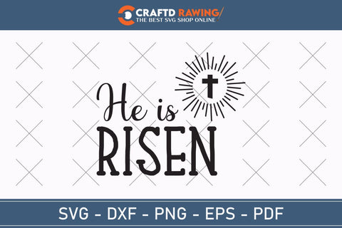 He Is Risen SVG, PNG, Christian Easter Svg Files, Door Hanger Svg, Door Sign Svg, Round Sign Svg, He Is Risen Png, Easter Sign Svg Svg Png Cutting File SVG Debashish Barman 