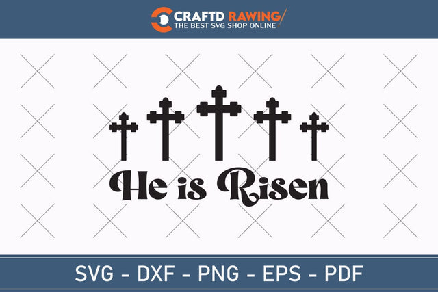 He Is Risen SVG, PNG, Christian Easter Svg Files, Door Hanger Svg, Door Sign Svg, Round Sign Svg, He Is Risen Png, Easter Sign Svg Svg Png Cutting File SVG Debashish Barman 