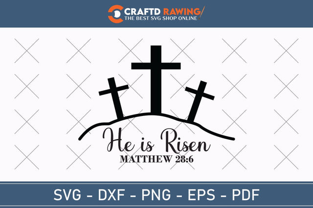 He Is Risen SVG, PNG, Christian Easter Svg Files, Door Hanger Svg, Door Sign Svg, Round Sign Svg, He Is Risen Png, Easter Sign Svg Svg Png Cutting File SVG Debashish Barman 