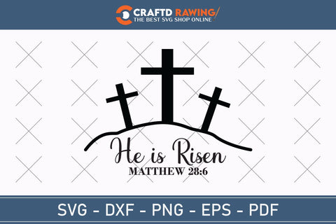 He Is Risen SVG, PNG, Christian Easter Svg Files, Door Hanger Svg, Door Sign Svg, Round Sign Svg, He Is Risen Png, Easter Sign Svg Svg Png Cutting File SVG Debashish Barman 