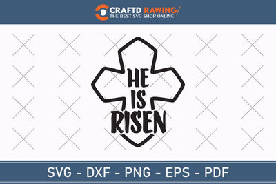 He Is Risen SVG, PNG, Christian Easter Svg Files, Door Hanger Svg, Door Sign Svg, Round Sign Svg, He Is Risen Png, Easter Sign Svg Svg Png Cutting File SVG Debashish Barman 