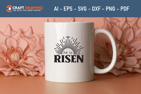 He Is Risen SVG, PNG, Christian Easter Svg Files, Door Hanger Svg, Door Sign Svg, Round Sign Svg, He Is Risen Png, Easter Sign Svg Svg Png Cutting File SVG Debashish Barman 