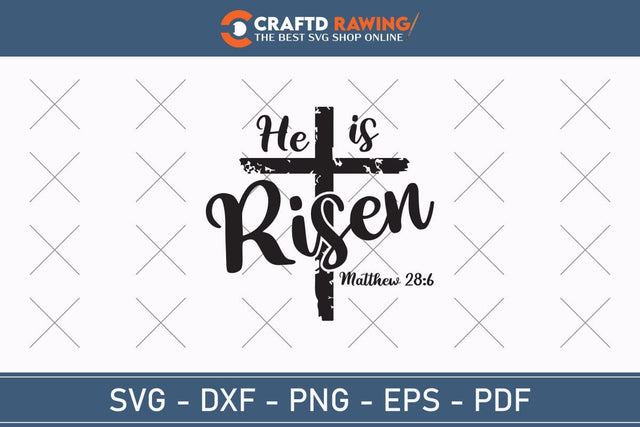 He Is Risen SVG, PNG, Christian Easter Svg Files, Door Hanger Svg, Door Sign Svg, Round Sign Svg, He Is Risen Png, Easter Sign Svg Svg Png Cutting File SVG Debashish Barman 