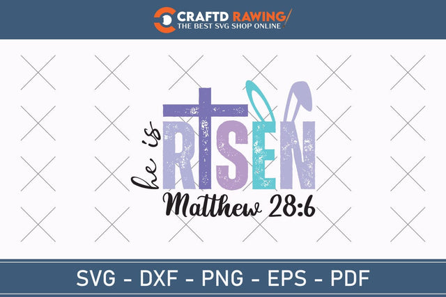 He Is Risen SVG, PNG, Christian Easter Svg Files, Door Hanger Svg, Door Sign Svg, Round Sign Svg, He Is Risen Png, Easter Sign Svg Svg Png Cutting File SVG Debashish Barman 