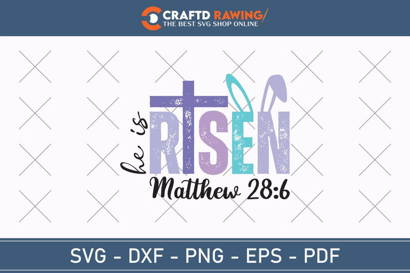 He Is Risen SVG, PNG, Christian Easter Svg Files, Door Hanger Svg, Door Sign Svg, Round Sign Svg, He Is Risen Png, Easter Sign Svg Svg Png Cutting File SVG Debashish Barman 