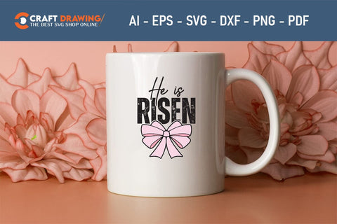 He Is Risen SVG, PNG, Christian Easter Svg Files, Door Hanger Svg, Door Sign Svg, Round Sign Svg, He Is Risen Png, Easter Sign Svg Svg Png Cutting File SVG Debashish Barman 