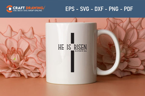He Is Risen SVG, PNG, Christian Easter Svg Files, Door Hanger Svg, Door Sign Svg, Round Sign Svg, He Is Risen Png, Easter Sign Svg Svg Png Cutting File SVG Debashish Barman 