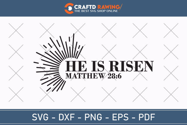 He Is Risen SVG, PNG, Christian Easter Svg Files, Door Hanger Svg, Door Sign Svg, Round Sign Svg, He Is Risen Png, Easter Sign Svg Svg Png Cutting File SVG Debashish Barman 