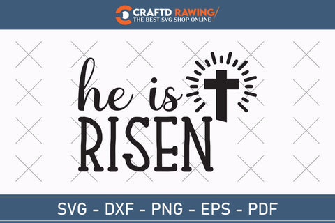 He Is Risen SVG, PNG, Christian Easter Svg Files, Door Hanger Svg, Door Sign Svg, Round Sign Svg, He Is Risen Png, Easter Sign Svg Svg Png Cutting File SVG Debashish Barman 