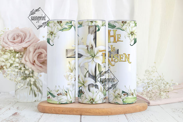 He Is Risen Tumbler Wrap 20 oz Skinny Tumbler Sublimation Design, Christian Tumbler Wrap, Easter Tumbler Wrap, Instant Digital Download Sublimation sassyprint 