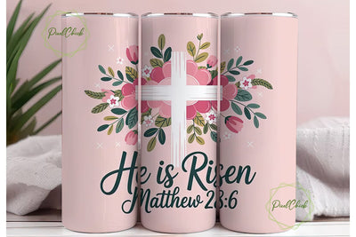 He Is Risen Tumbler Wrap 20oz Sublimation PixelChick 