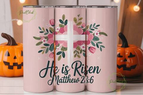 He Is Risen Tumbler Wrap 20oz Sublimation PixelChick 