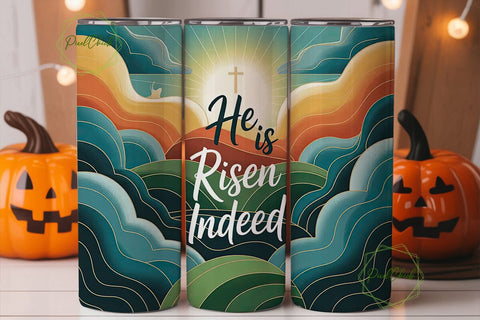 He Is Risen Tumbler Wrap 20oz Sublimation PixelChick 
