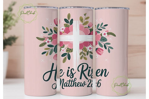 He Is Risen Tumbler Wrap 20oz Sublimation PixelChick 