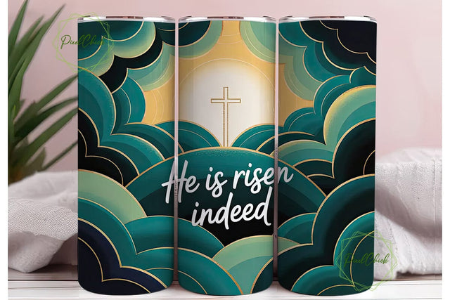 He Is Risen Tumbler Wrap 20oz Sublimation PixelChick 