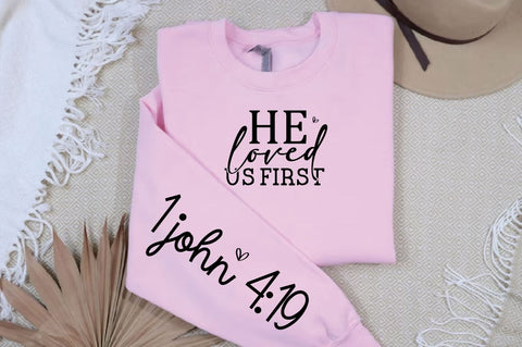 He Loved Us First Sleeve SVG Design, Christian Sleeve SVG, Faith SVG Design, Jesus Sleeve SVG SVG Regulrcrative 
