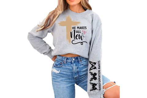 He Makes All New Sleeve SVG Design, Inspirational sleeve SVG, Motivational Sleeve SVG Design, Positive Sleeve SVG SVG Regulrcrative 