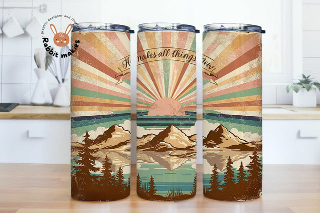 He Makes All Things New 20 Oz Sublimation Tumbler PNG, Christian Inspirational Design, Christian Tumbler Wrap, Bible Verse Tumbler PNG Sublimation Rabbitmakies 