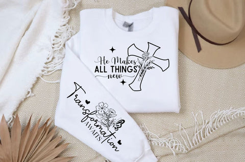He Makes All Things New Sleeve SVG Design, Christian Sleeve SVG, Faith SVG Design, Jesus Sleeve SVG SVG Regulrcrative 