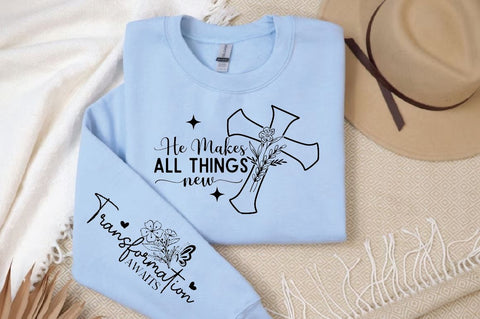 He Makes All Things New Sleeve SVG Design, Christian Sleeve SVG, Faith SVG Design, Jesus Sleeve SVG SVG Regulrcrative 