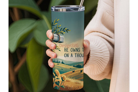 He Owns the Cattle 20oz Tumbler Wrap Sublimation DesignSVG 