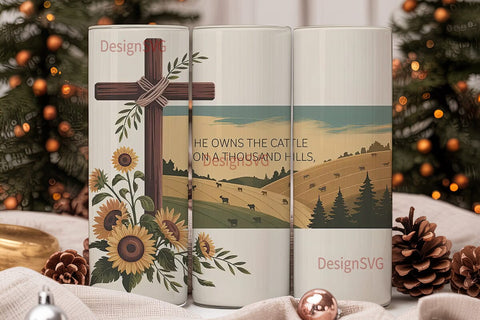 He Owns the Cattle 20oz Tumbler Wrap Sublimation DesignSVG 
