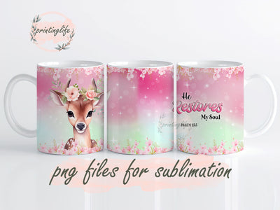 He Restores My Soul 11oz, Verse, Inspirational, Encouragement, Uplifting Sublimation PrintingLife 