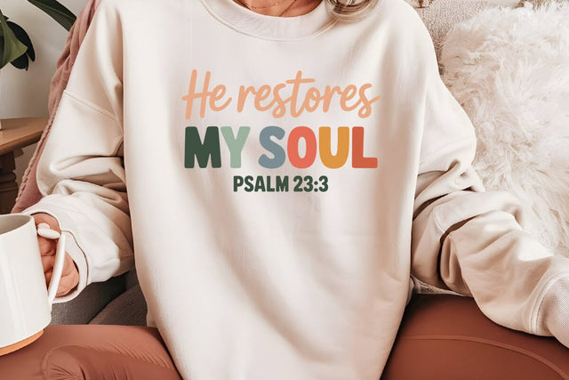 He Restores My Soul Psalm 23.3 SVG Angelina750 