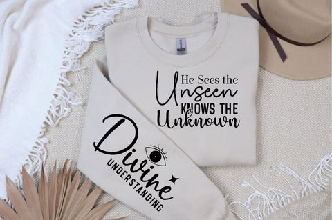 He Sees the Unseen Knows the Unknown Sleeve SVG Design, Christian Sleeve SVG, Faith SVG Design, Jesus Sleeve SVG, Religious Sleeve SVG SVG Regulrcrative 