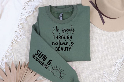 He speaks through natures beauty Sleeve SVG Design, Christian Sleeve SVG, Faith SVG Design, Jesus Sleeve SVG SVG Regulrcrative 