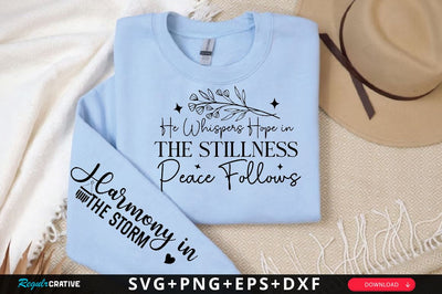 He Whispers Hope in the Stillness Peace Follows Sleeve SVG Design, Christian Sleeve SVG, Faith SVG Design, Jesus Sleeve SVG SVG Regulrcrative 