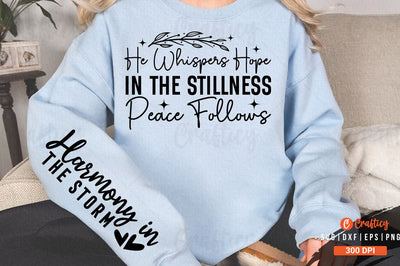 He Whispers Hope in the Stillness Peace Follows Sleeve SVG Design SVG Designangry 