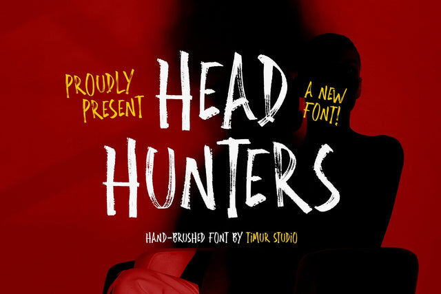 Head Hunters - Hand-Brushed Font Font Timur type 