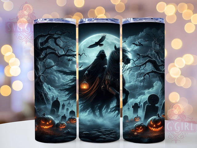 Headless Horseman Haunted Forest Tumbler, Halloween Scene, Gothic Horror, 20Oz Tumbler Wrap, Sublimation Drinkware, Spooky Aesthetic, Haunted Forest Sublimation SvggirlplusArt 