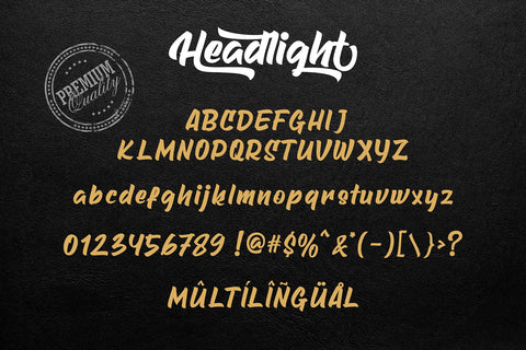 Headlight - Masculine Bold Script Font Mozzatype 