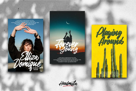 Headmista Script Typeface Font Fadeline Std. 